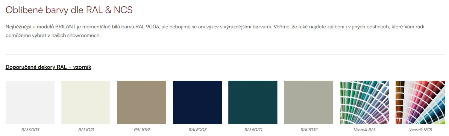 oblíbené barvy Brilant dveří